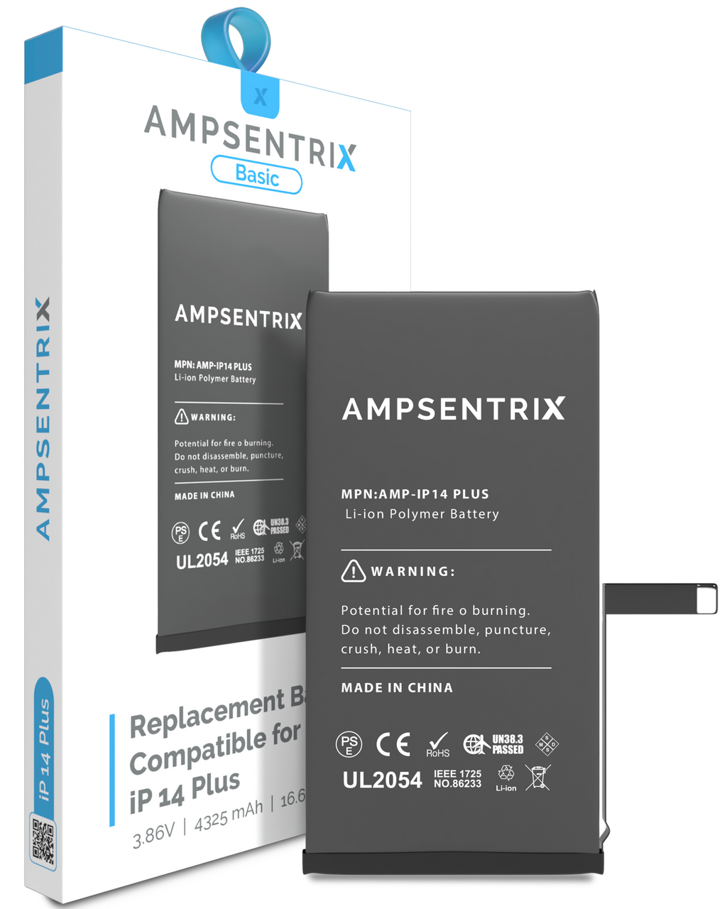 Replacement battery for iPhone 14 Plus (AmpSentrix Basic)