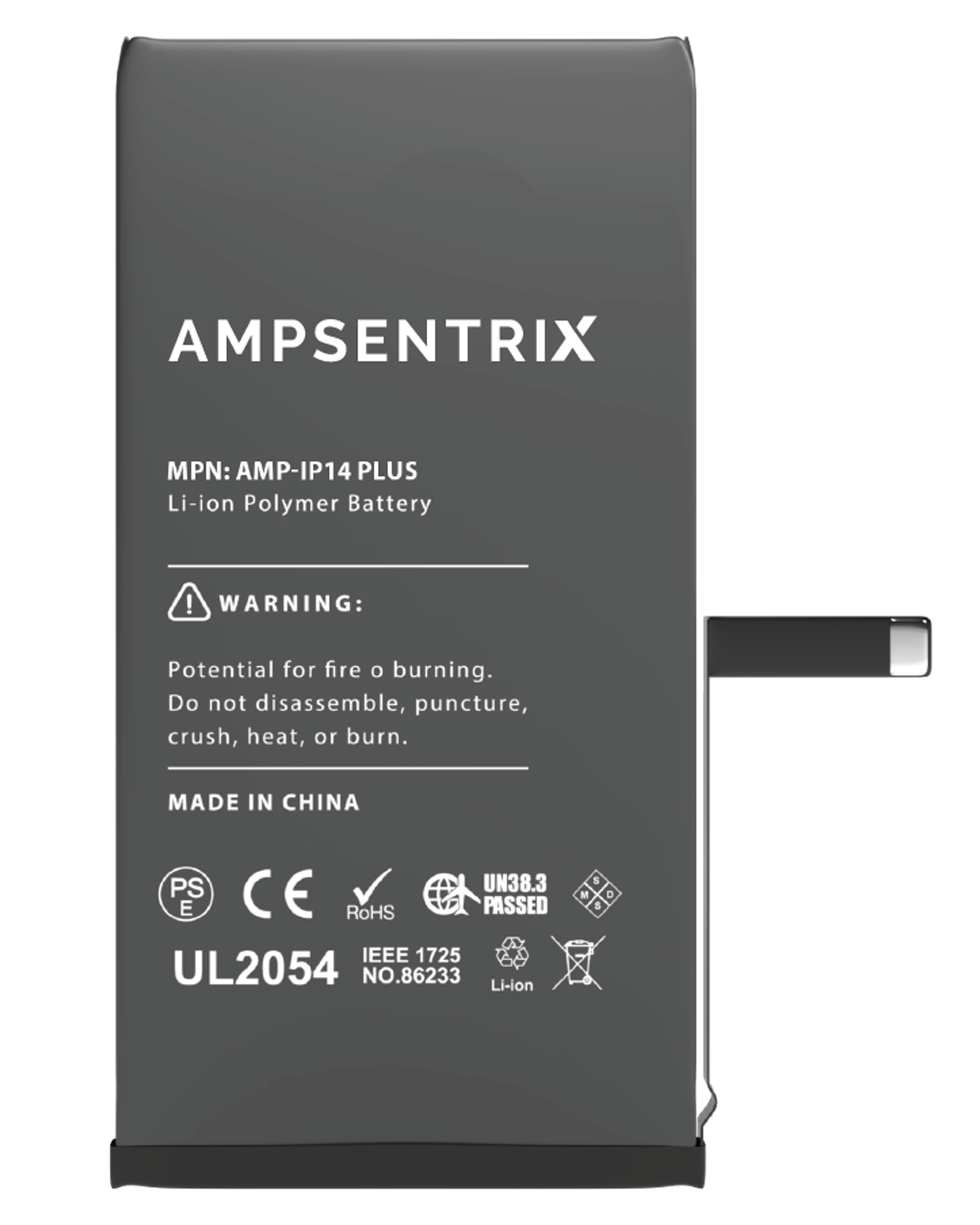 Replacement battery for iPhone 14 Plus (AmpSentrix Basic)