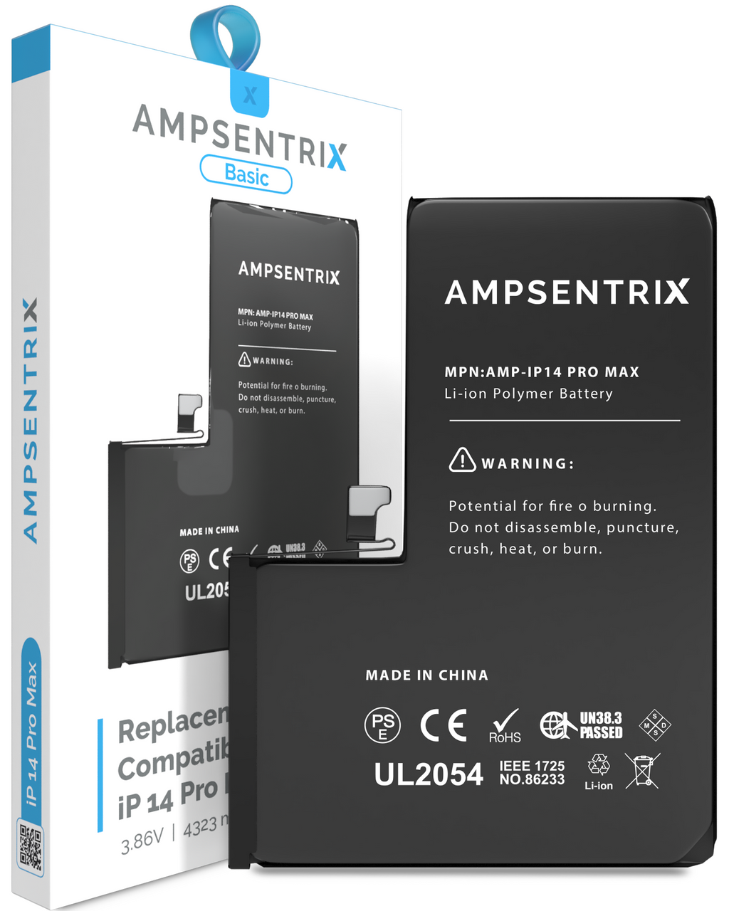 Replacement Battery for iPhone 14 Pro Max (AmpSentrix Basic)