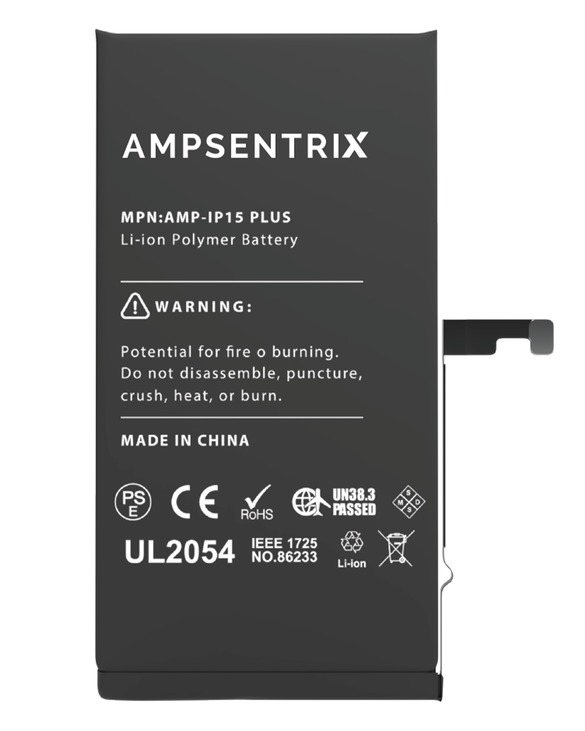 Ersatzbatterie für iPhone 15 Plus (AmpSentrix Basic)