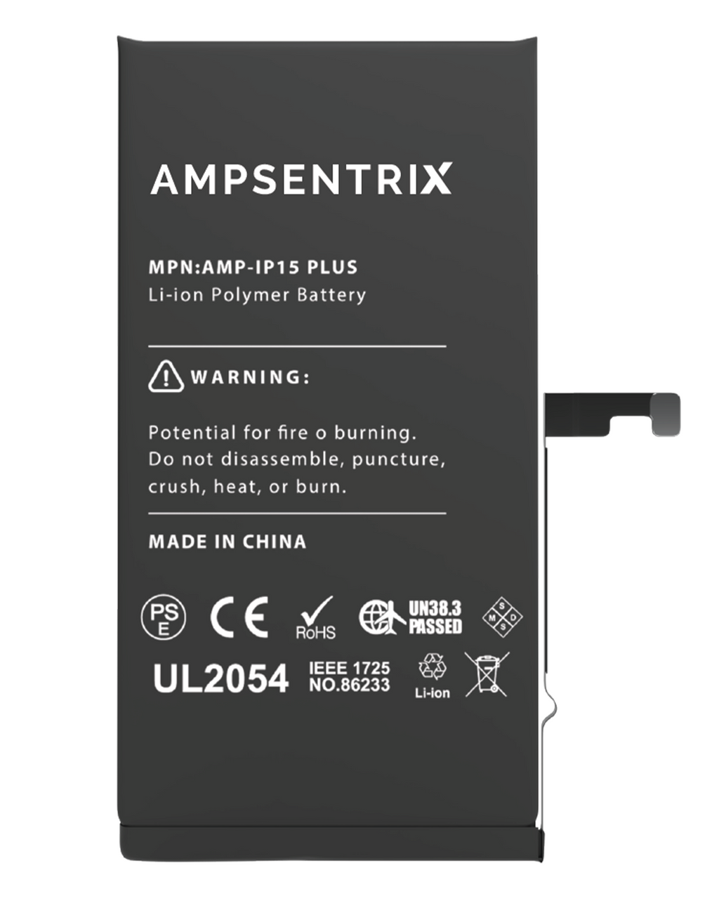 Replacement Battery for iPhone 15 Plus (AmpSentrix Basic)