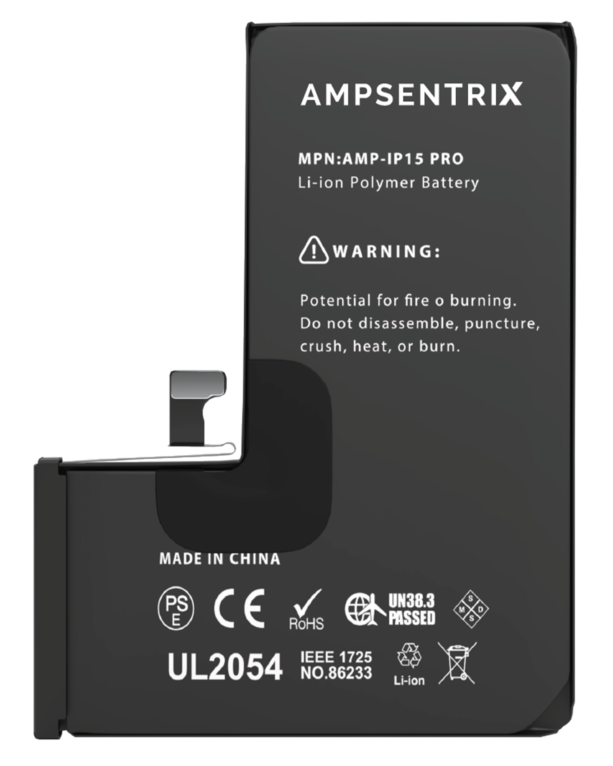 Replacement Battery for iPhone 15 Pro (AmpSentrix Basic)