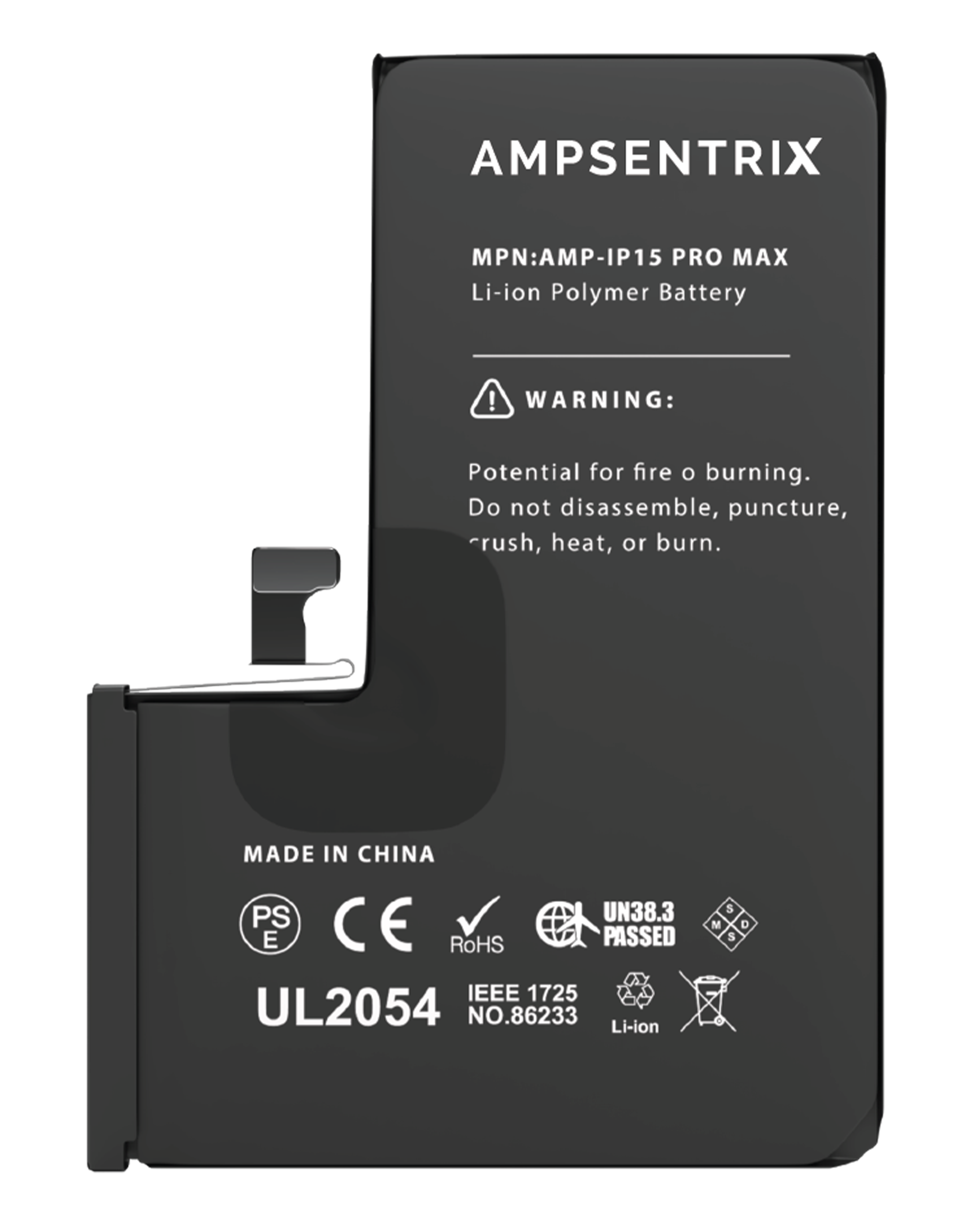 Replacement battery for iPhone 15 Pro Max (AmpSentrix Basic)