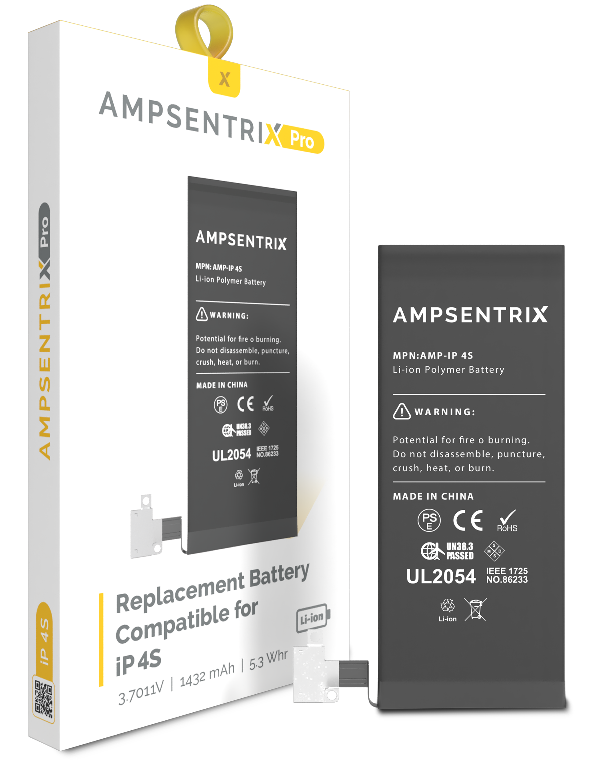 Ersatzakku für iPhone 4S (AmpSentrix Pro)