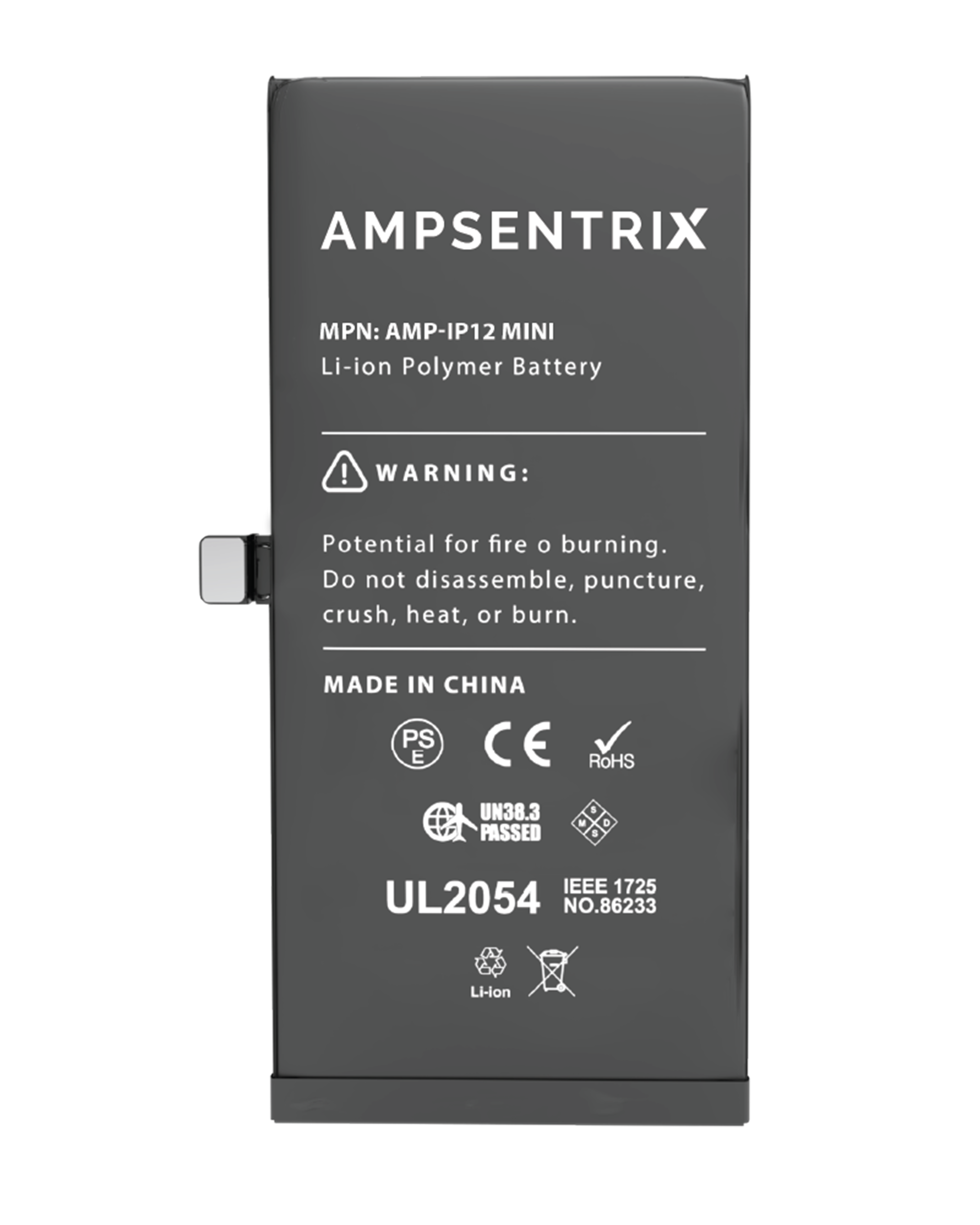 Replacement Battery for iPhone 12 Mini (AmpSentrix Basic Extended)