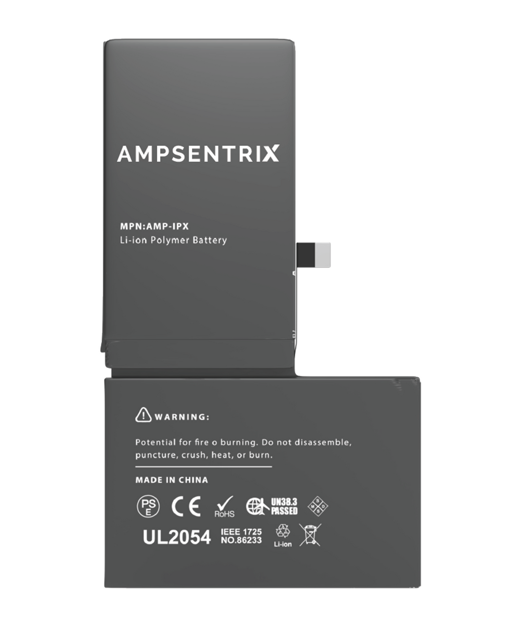 Replacement battery for iPhone X (AmpSentrix Basic Extended)