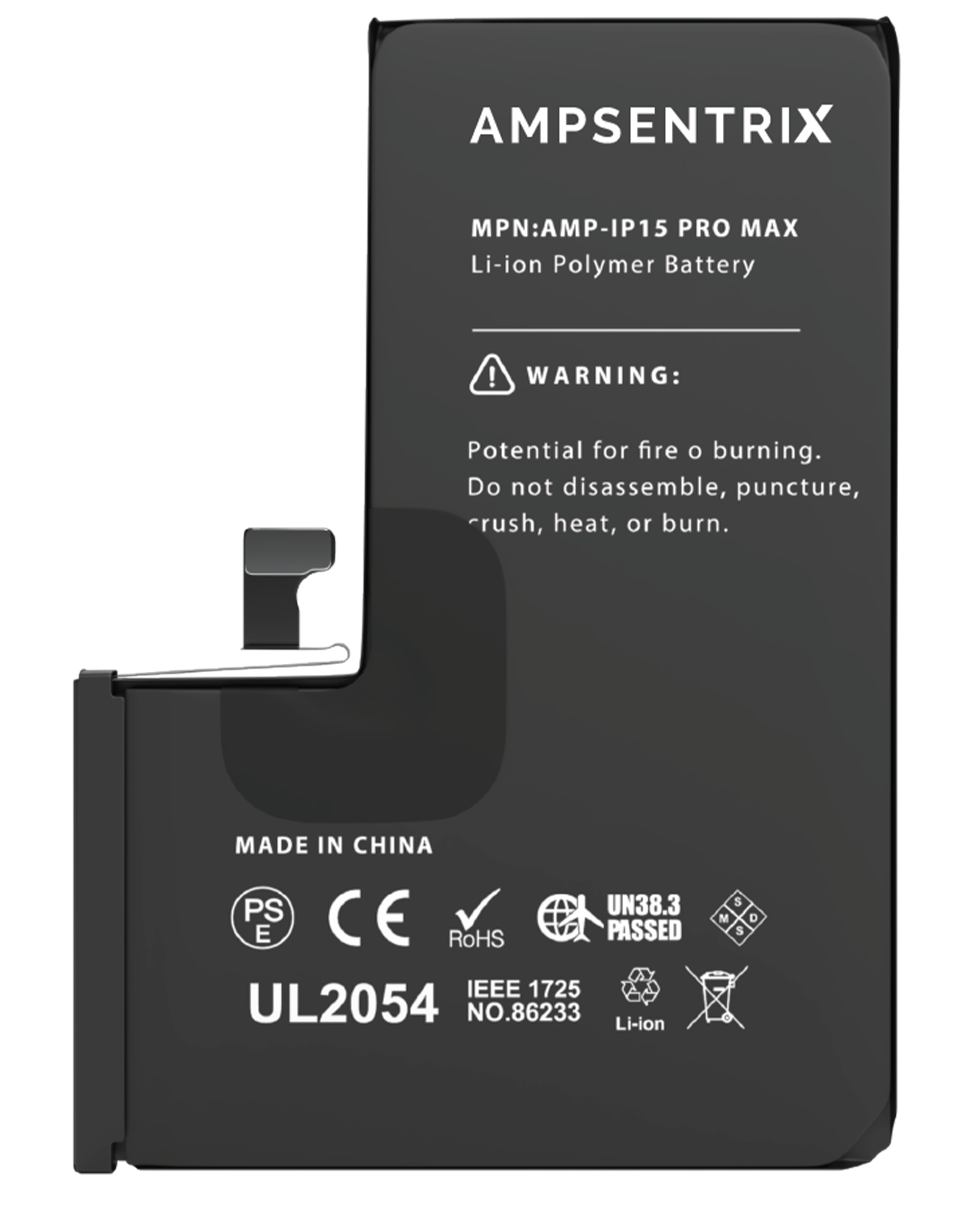 Ersatzakku iPhone 15 Pro Max AmpSentrix Basic Extended - Erweiterte Kapazität