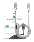 Ampsentrix Infinity Lightning to USB-C Cable (Non-MFI) 1 m Silver