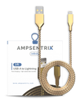 USB-A to Lightning Cable (Non-MFI) (1m / 3ft) (Ampsentrix Infinity) (Gold)
