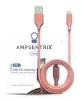 USB-A to Lightning Cable (Non-MFi) (1.8 m / 6 ft) (AmpSentrix Infinity) (Pink)