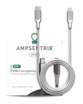USB-C zu Lightning Kabel 1,8 m Non-MFI Ampsentrix Silber