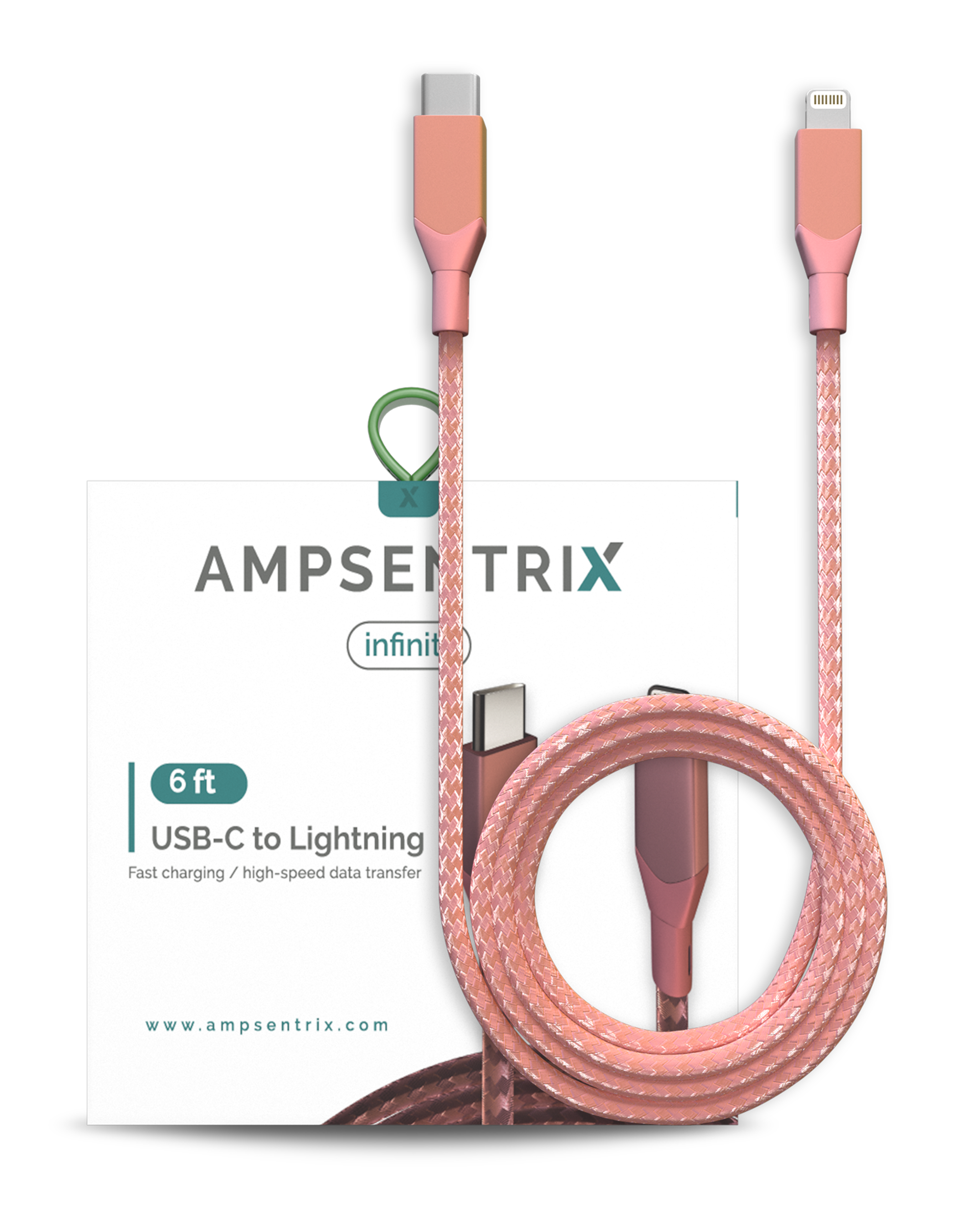 USB-C auf Lightning Kabel 1.8m Pink Non-MFI Ampsentrix