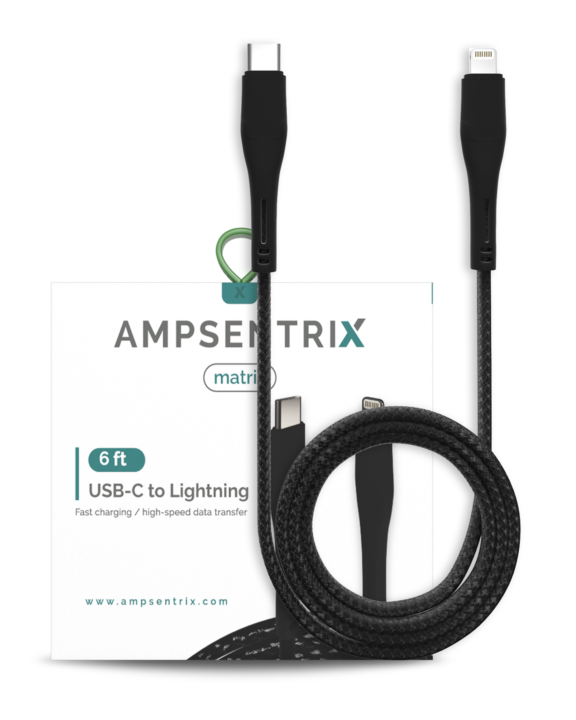 USB Typ C auf Lightning Kabel Non-MFI 1,8m Schwarz Ampsentrix
