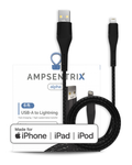Lightning-auf-USB-Typ-A-Kabel (MFI) 1,8 m / 6 ft (AmpSentrix Alpha) Schwarz