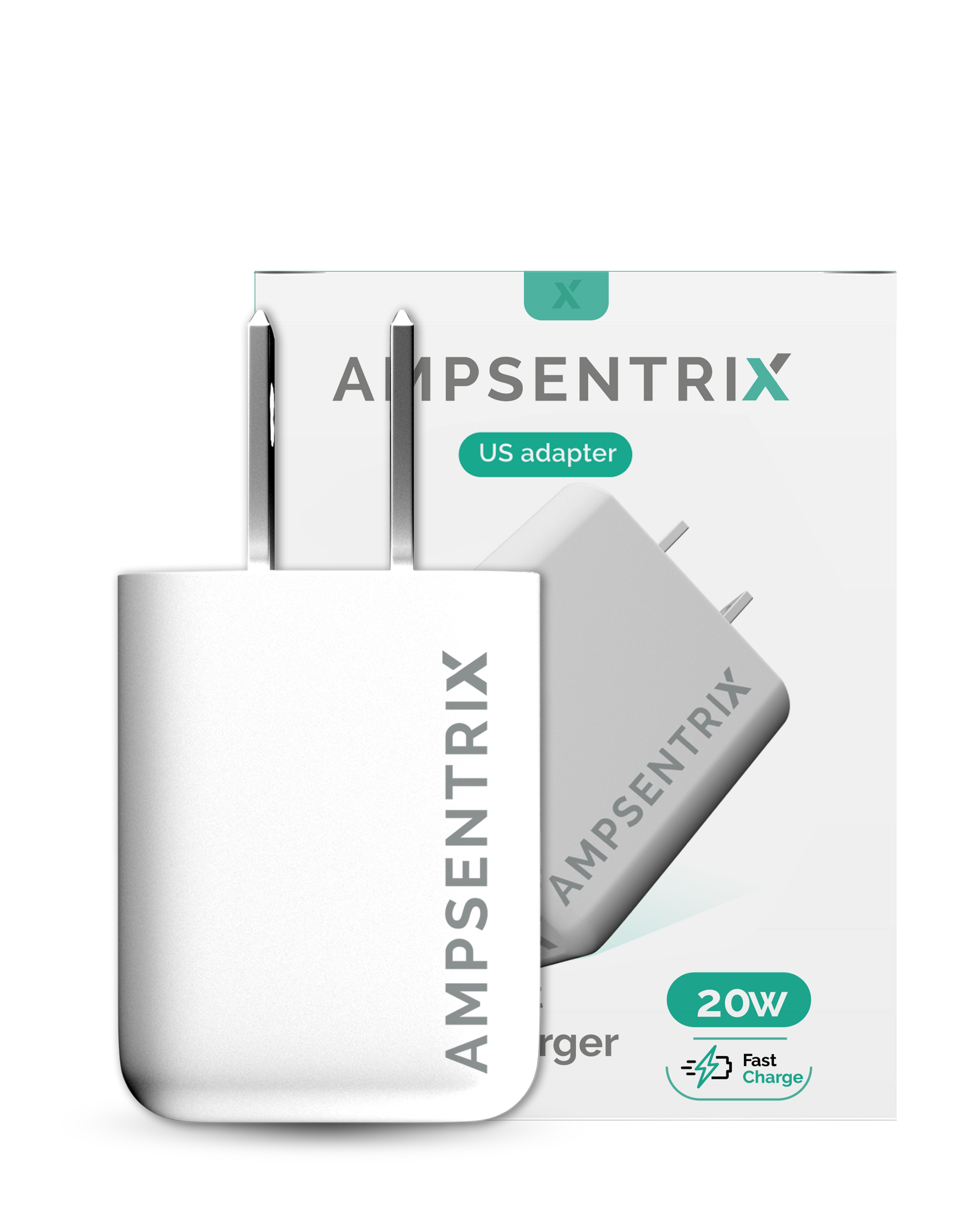 Ampsentrix 20W USB-C & USB-A 2-Port Wall Adapter