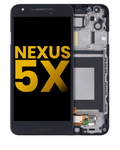 LCD-Display mit Rahmen für Nexus 5X (Generalüberholt) (Schwarz)
