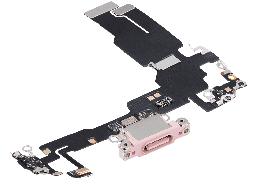 Ladebuchse-Flexkabel für iPhone 15 (Aftermarket Plus) (Pink)