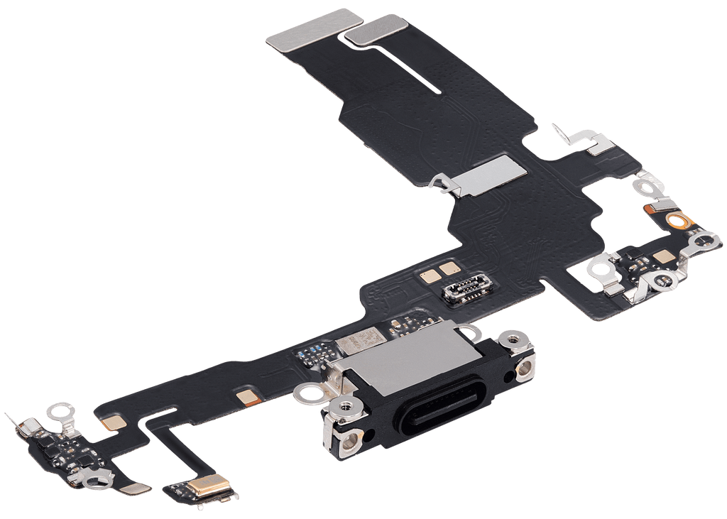Ladebuchse-Flexkabel für iPhone 15 (Aftermarket Plus) (Schwarz)
