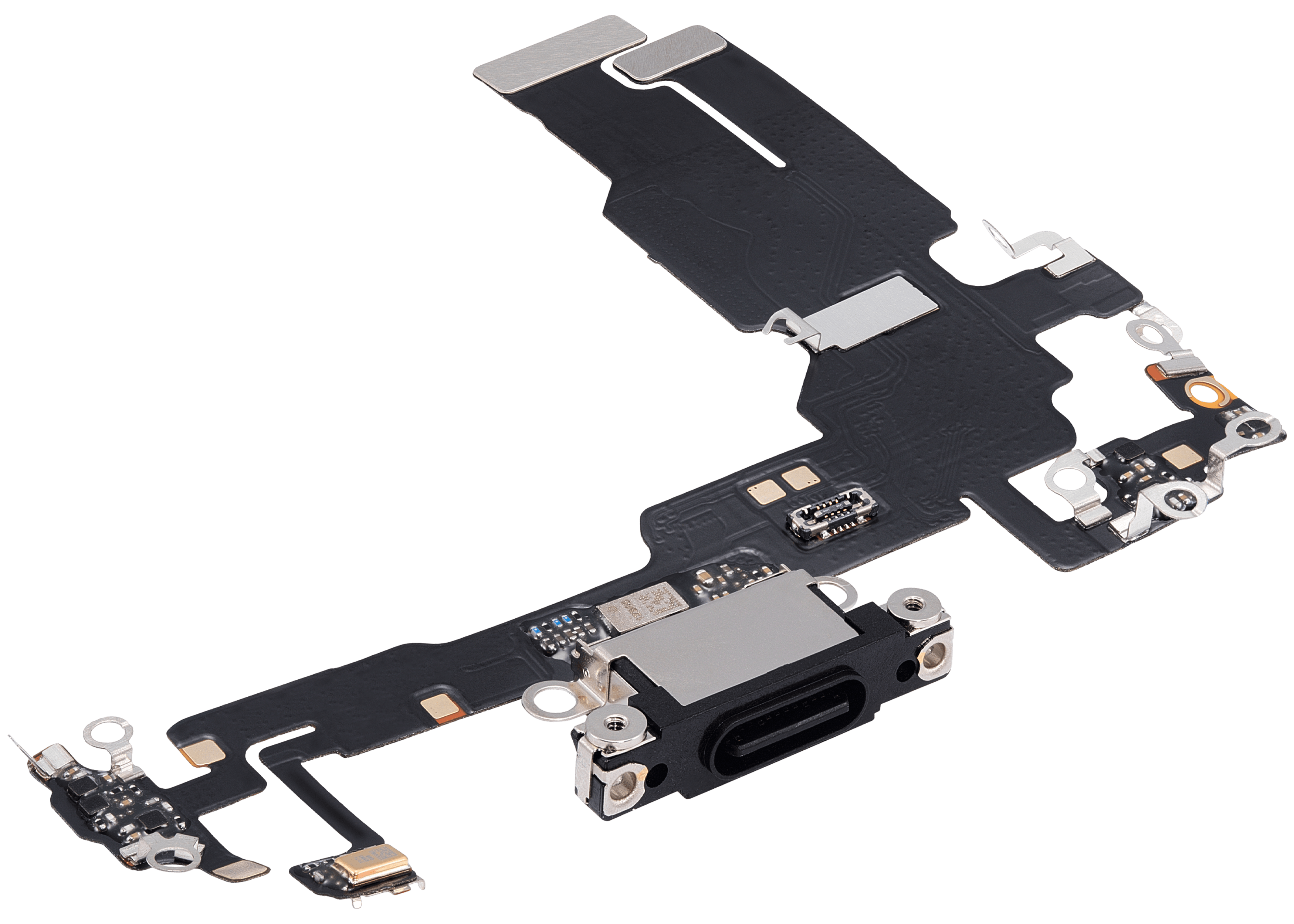 Ladebuchse-Flexkabel für iPhone 15 (Aftermarket Plus) (Schwarz)