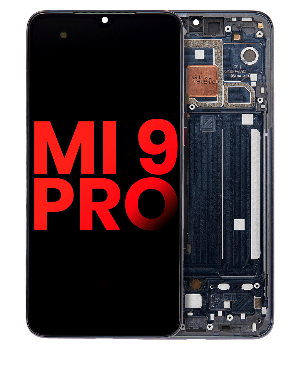 OLED-Display mit Rahmen für Xiaomi Mi 9 Pro (Aftermarket Plus) (Titanium Schwarz