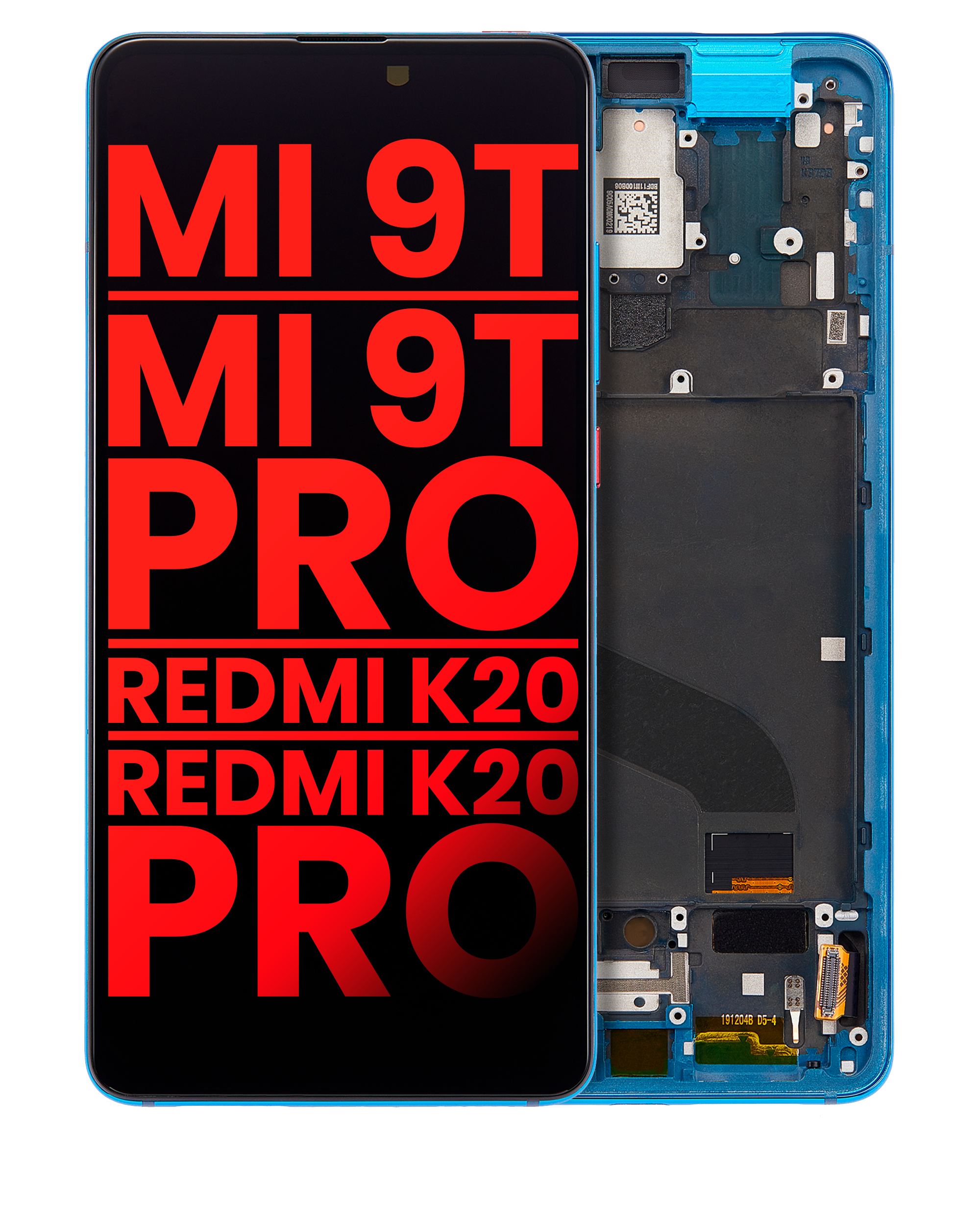 OLED Display with Frame for Xiaomi Mi 9T / 9T Pro / K20 / K20 Pro (Aftermarket Plus) (Glacier Blue)