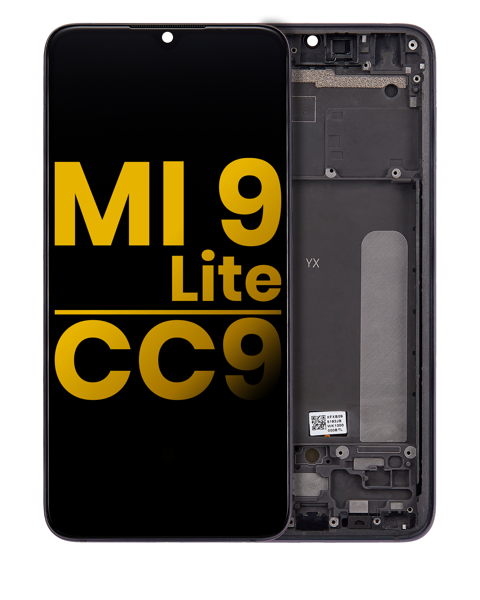OLED-Display mit Rahmen für Xiaomi Mi 9 Lite / CC9 (Refurbished) (Onyx Gray)