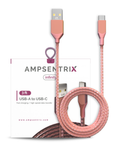 USB-C to USB-A Cable (1m / 3ft) (AmpSentrix Infinity) (Pink)