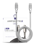 USB Type C to USB Type C Cable (1 m / 3 ft) (AmpSentrix Infinity) (Silver)