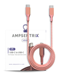 USB Type C to USB Type C Cable (1.8 m / 6 ft) AmpSentrix Infinity (Pink)