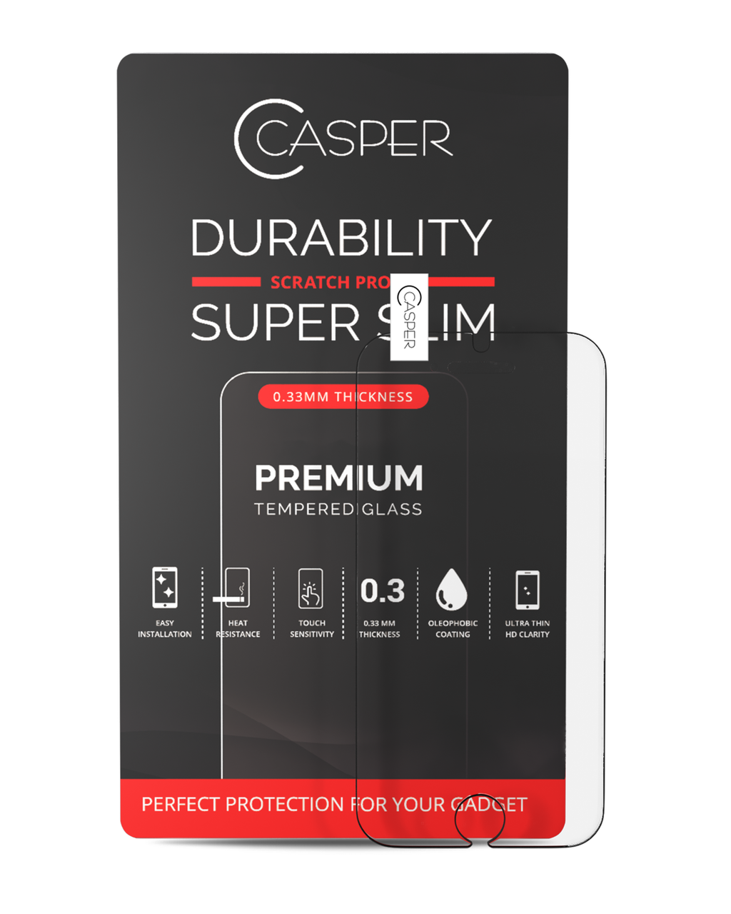 Casper Hartglas für iPhone 5 / 5S / 5C / SE (2016) (Retail Pack) (Clear)