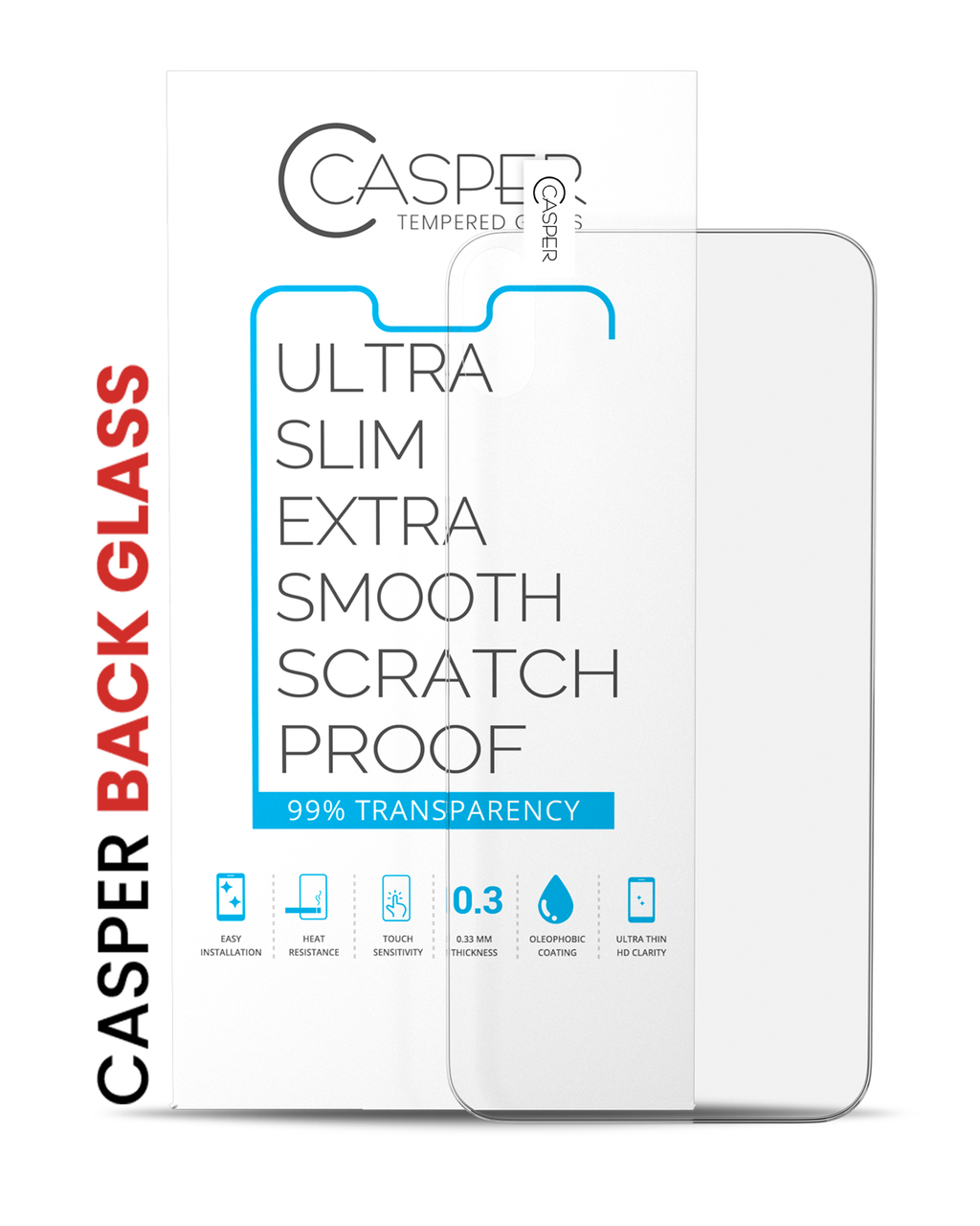 Casper Temperglas Backcover für iPhone XS Max (100er-Pack) (Clear)