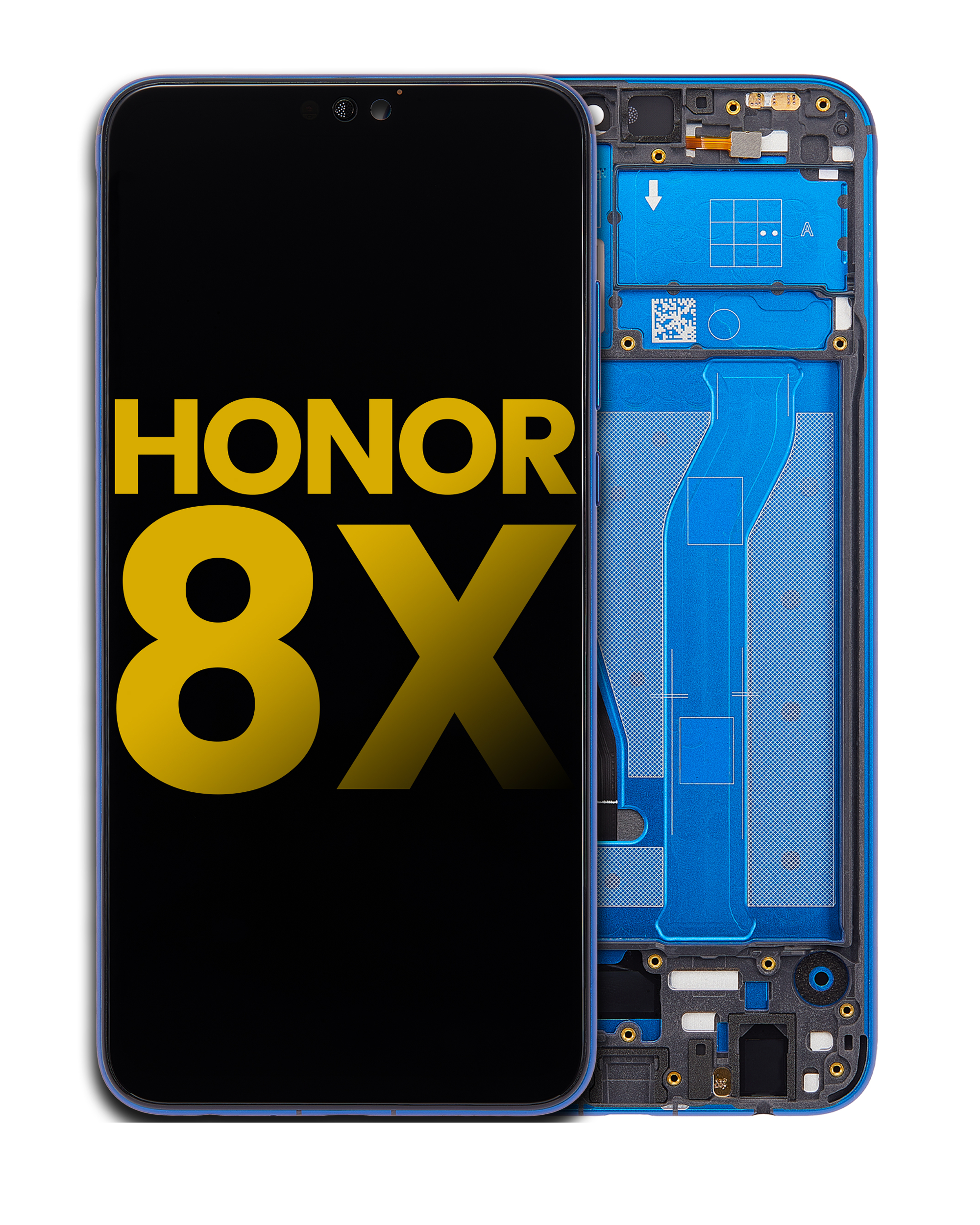 LCD-Display mit Rahmen für Huawei Honor 8X (Generalüberholt) (Blau)
