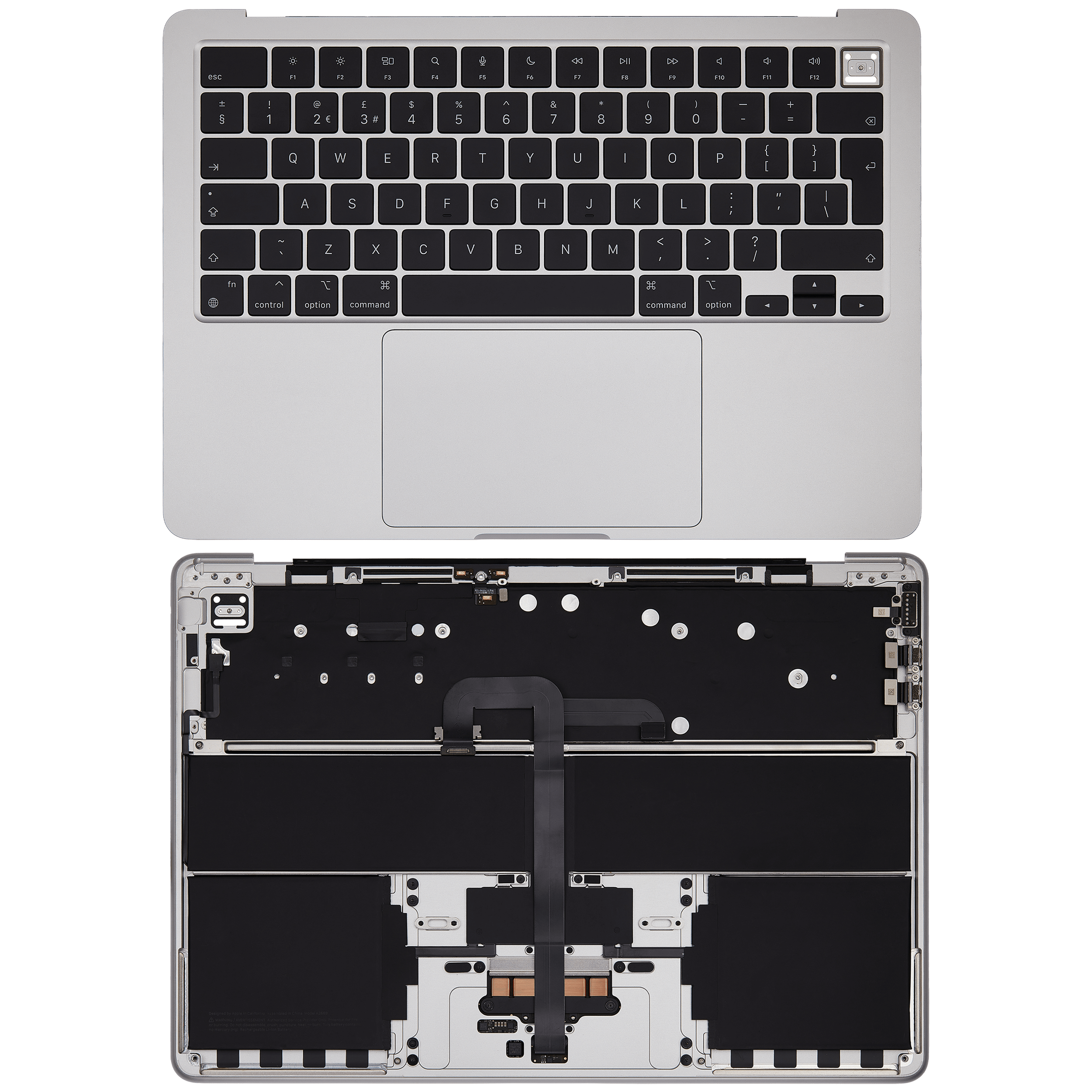 Top Case m. Akku & Tastatur f. MacBook Air 13" A2681 UK Silber