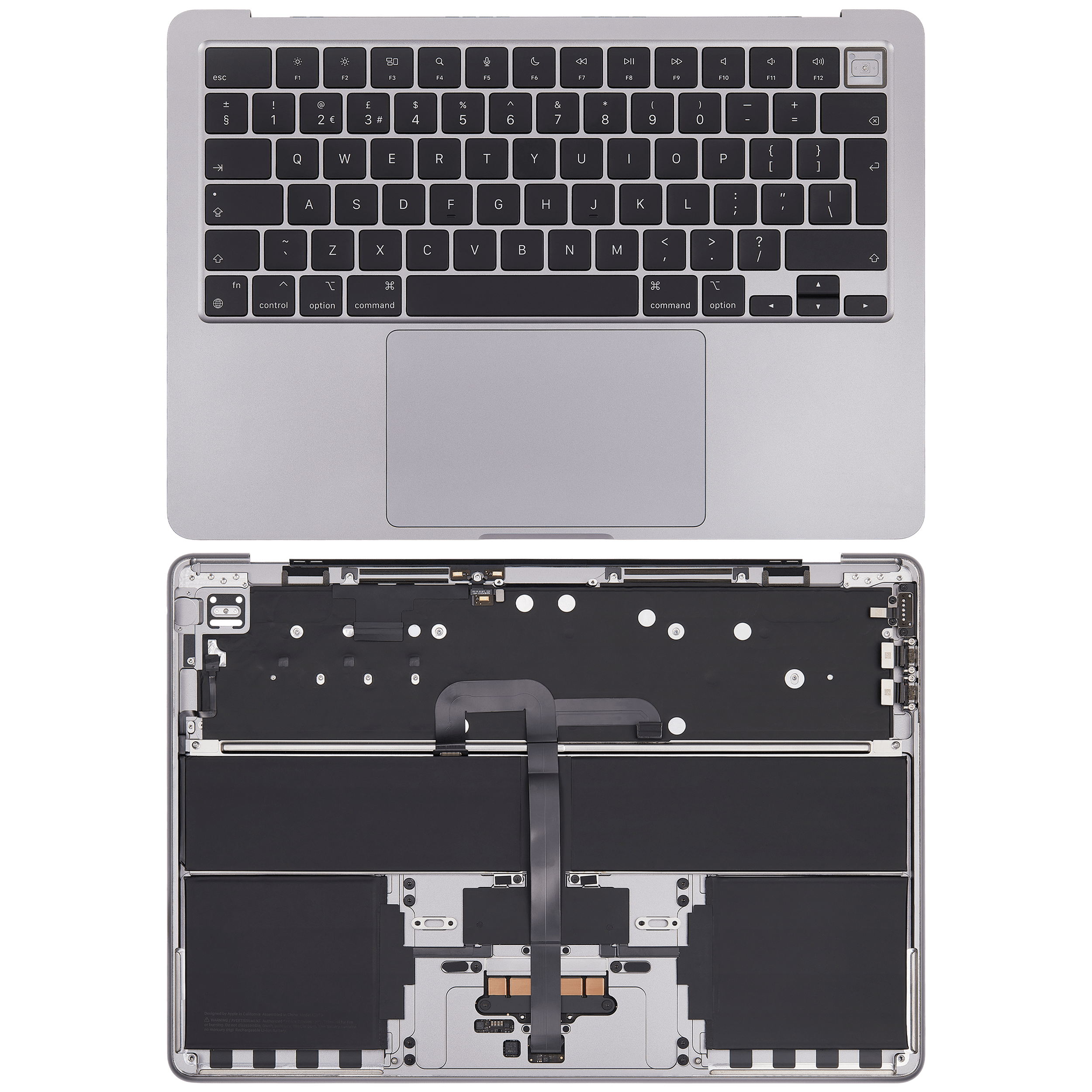 Top Case mit Akku und Tastatur für MacBook Air 13" A2681 (2022) (UK-Tastatur) (S
