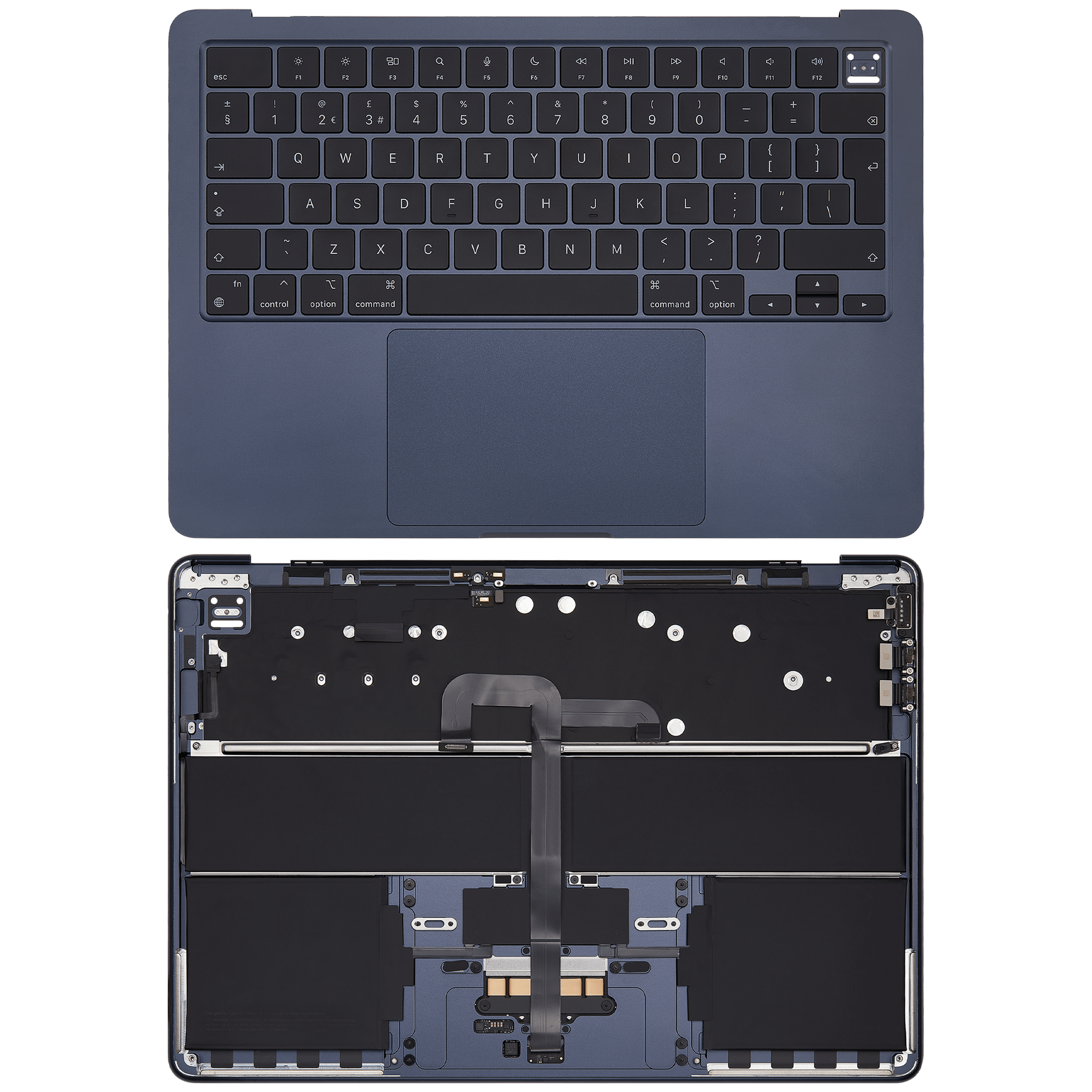 Top Case mit Akku + Tastatur für MacBook Air 13" A2681 Midnight