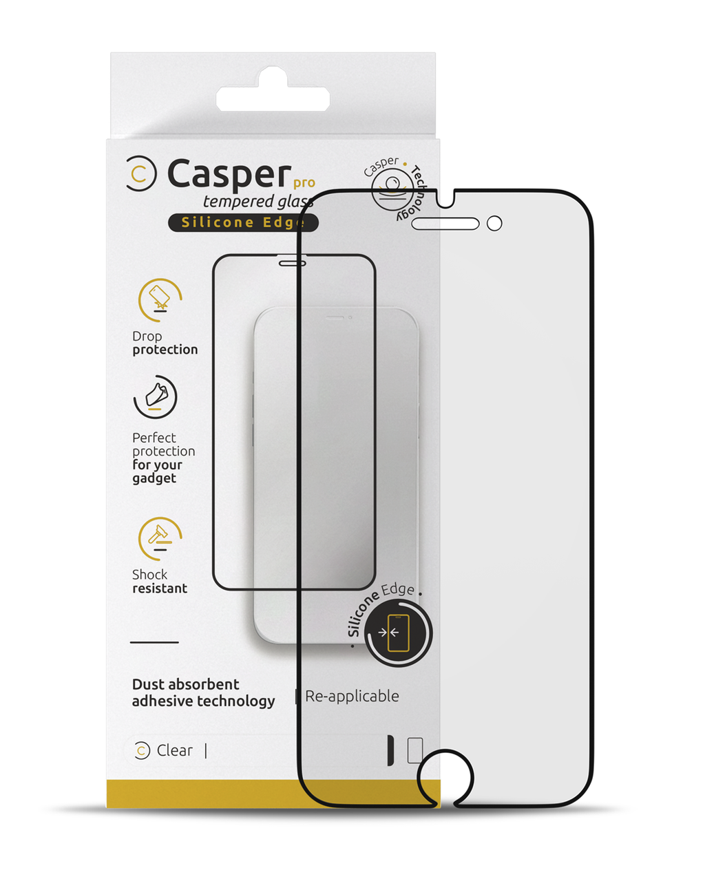 Casper Pro Silikon-Temperglas für iPhone 6/7/8 Plus klar