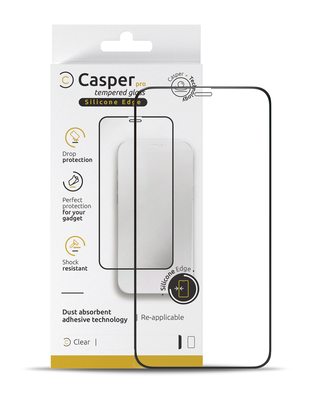 Casper Pro Silikontemperglas für iPhone X / XS / 11 Pro (Retail Pack) (Clear)