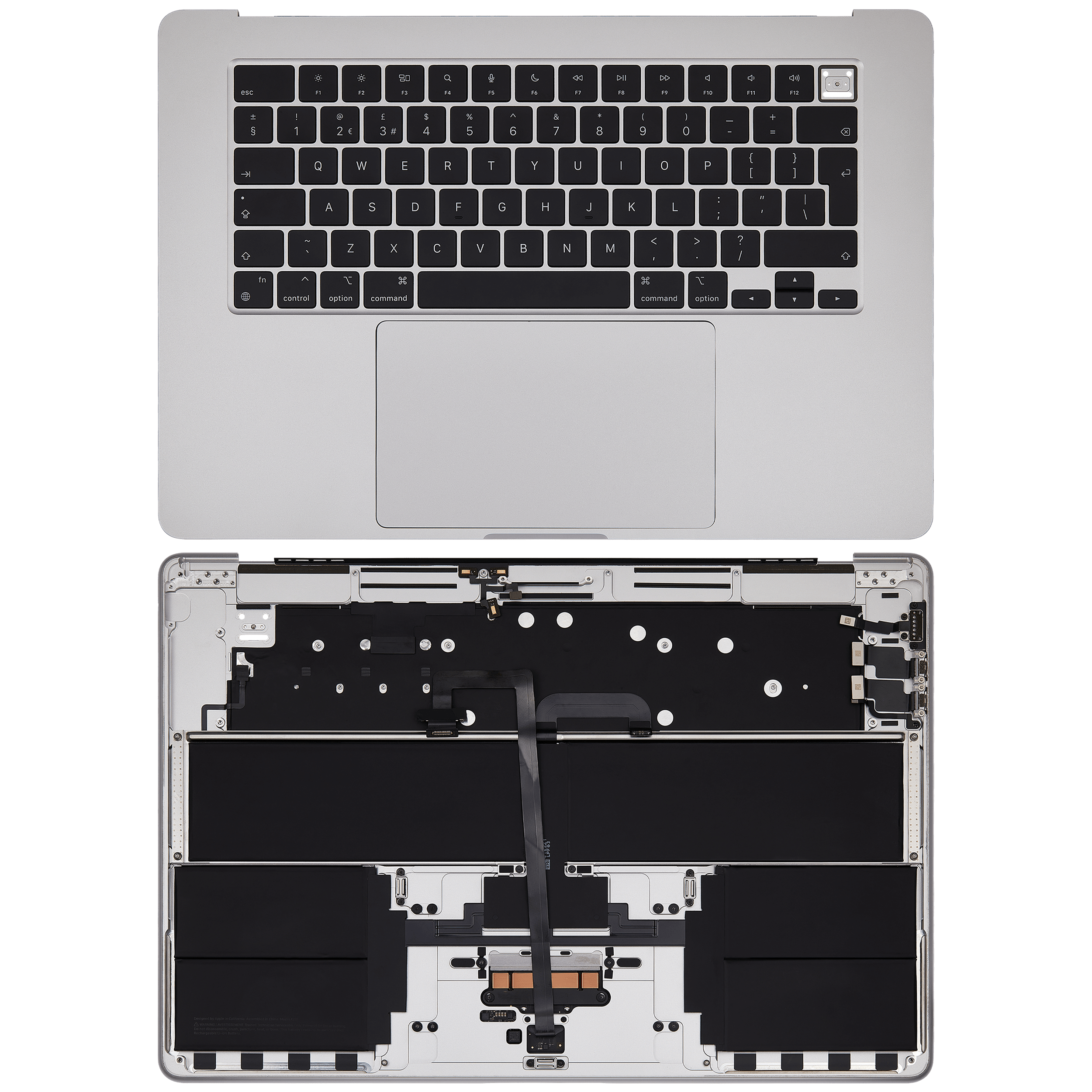 Topcase mit Akku And Keyboard für MacBook Air 15" (A2941 / Mid 2023) (UK Keyboard) (Silber)