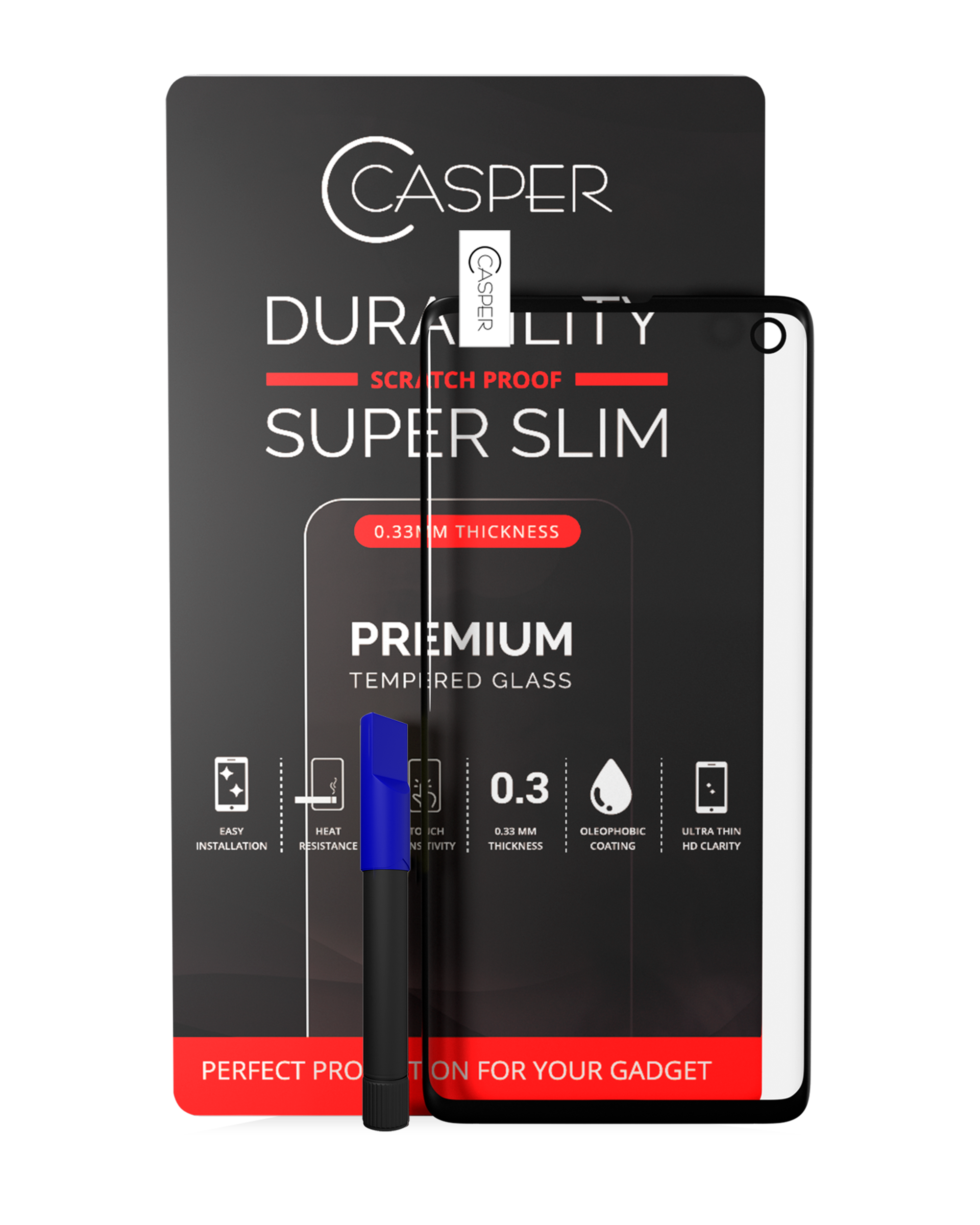 Casper UV Panzerglas mit Kleber für Samsung Galaxy S9 Plus (Case Friendly)