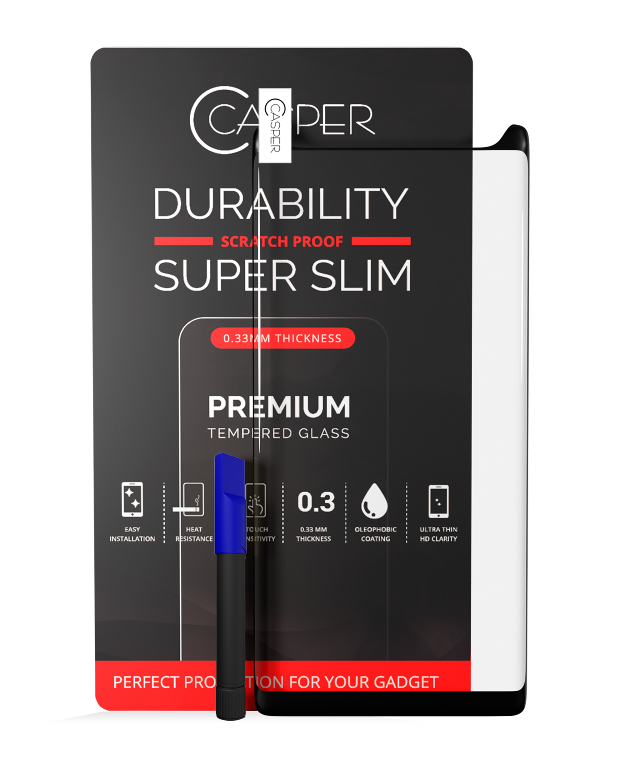 Casper UV Temperglas mit Kleber für Galaxy Note 9 (Case Friendly) Retail