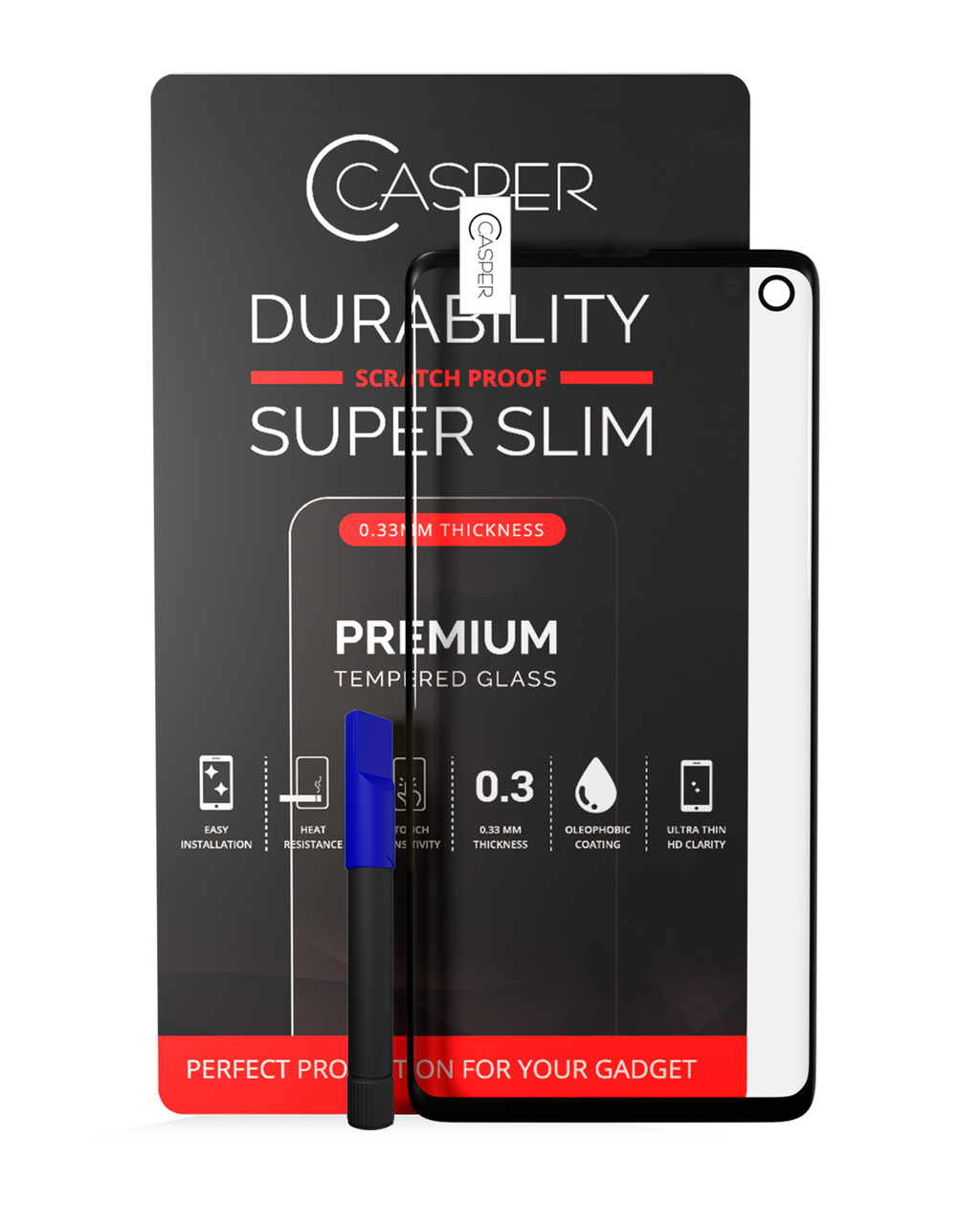 Casper UV Cured Glass with Glue for Samsung Galaxy S10 (Case Compatible) (Retail Pack)