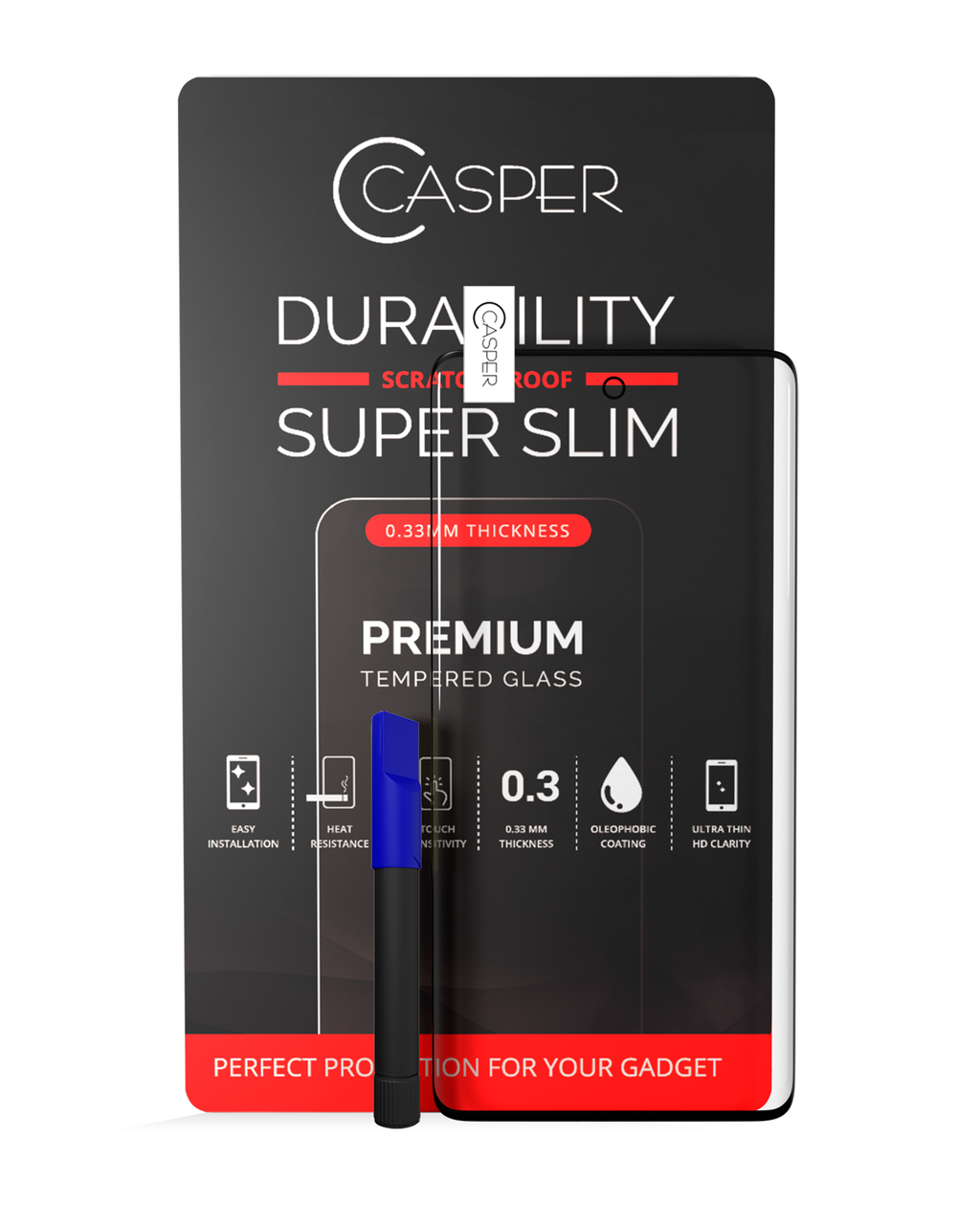 Casper UV Tempered Glass with Adhesive for Samsung Galaxy S20 5G (Case Friendly) (Retail Pack)