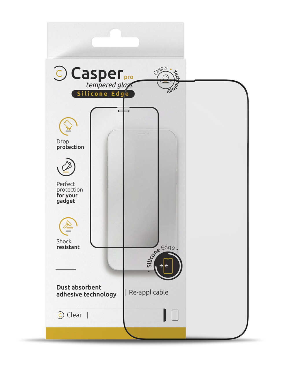 Casper Pro Silikon-Temperglas für iPhone 14 Pro Max (Retail Pack) (Clear)