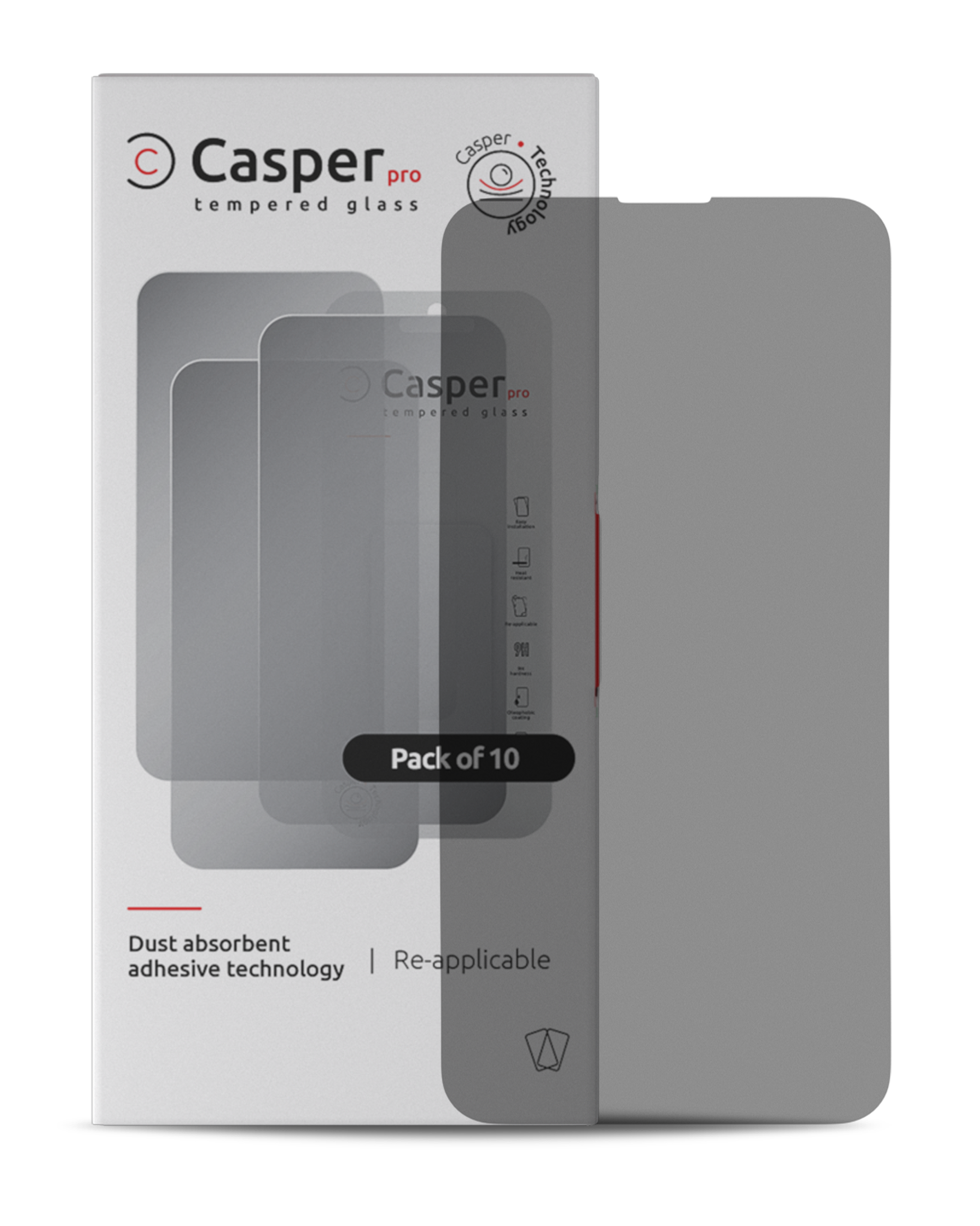 Casper Pro Hartglas für iPhone 13 Pro Max / 14 Plus (10er-Pack) (Privacy)