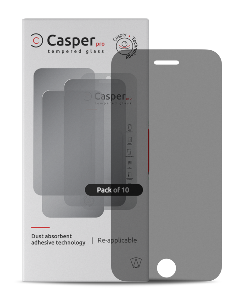 Casper Pro Tempered Glass for iPhone 6 Plus / 6S Plus (10-Pack) (Privacy)