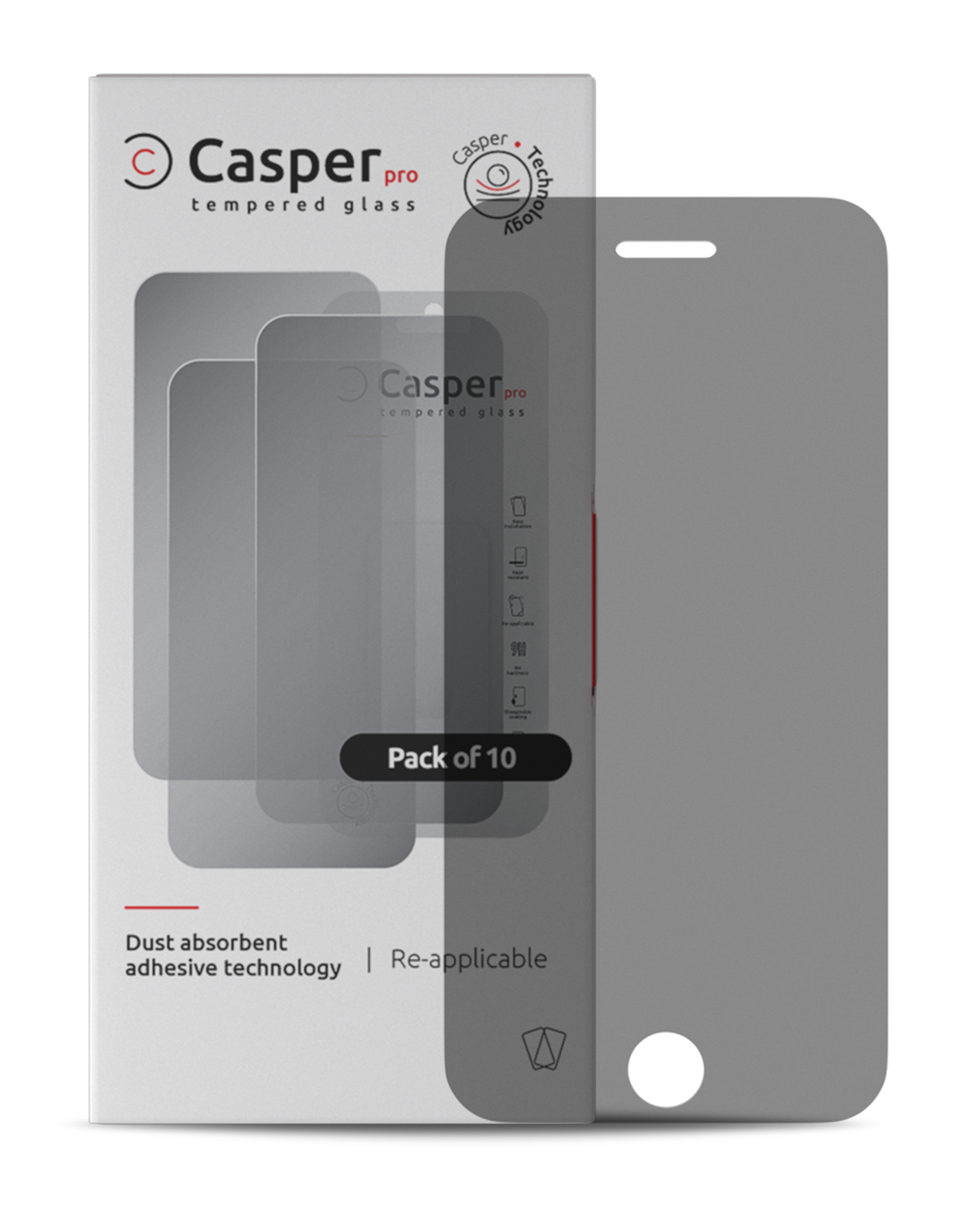 Casper Pro Tempered Glass for iPhone 6 Plus / 6S Plus (10-Pack) (Privacy)