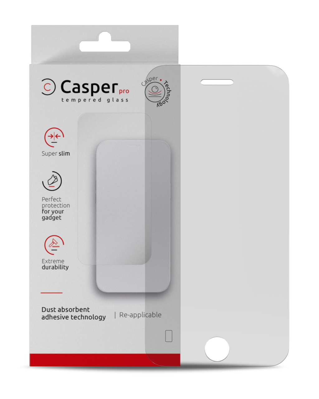Casper Pro Hartglas für iPhone 5 / 5S / 5C / SE (2016) (Retail Pack) (Clear)