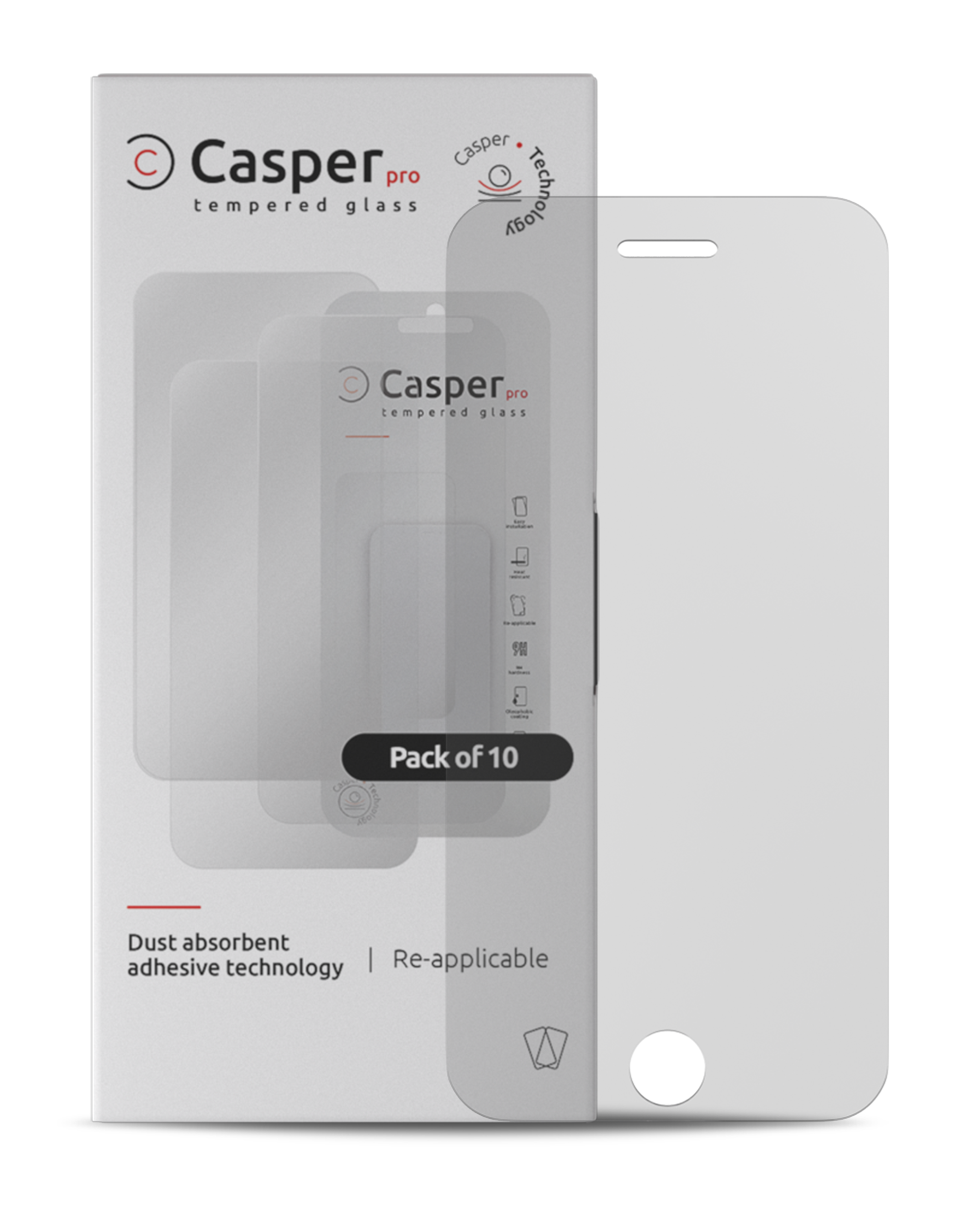 Casper Pro Temperglas für iPhone 8 Plus / 7 Plus (10er Pack) (Matte)
