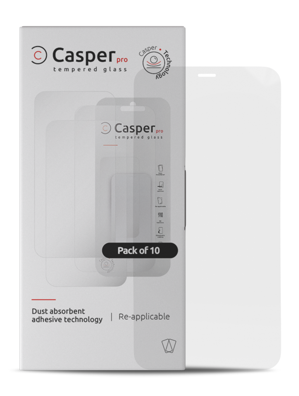 Casper Pro gehärtetes Glas für iPhone 12 Pro Max (10er-Pack) (Clear)