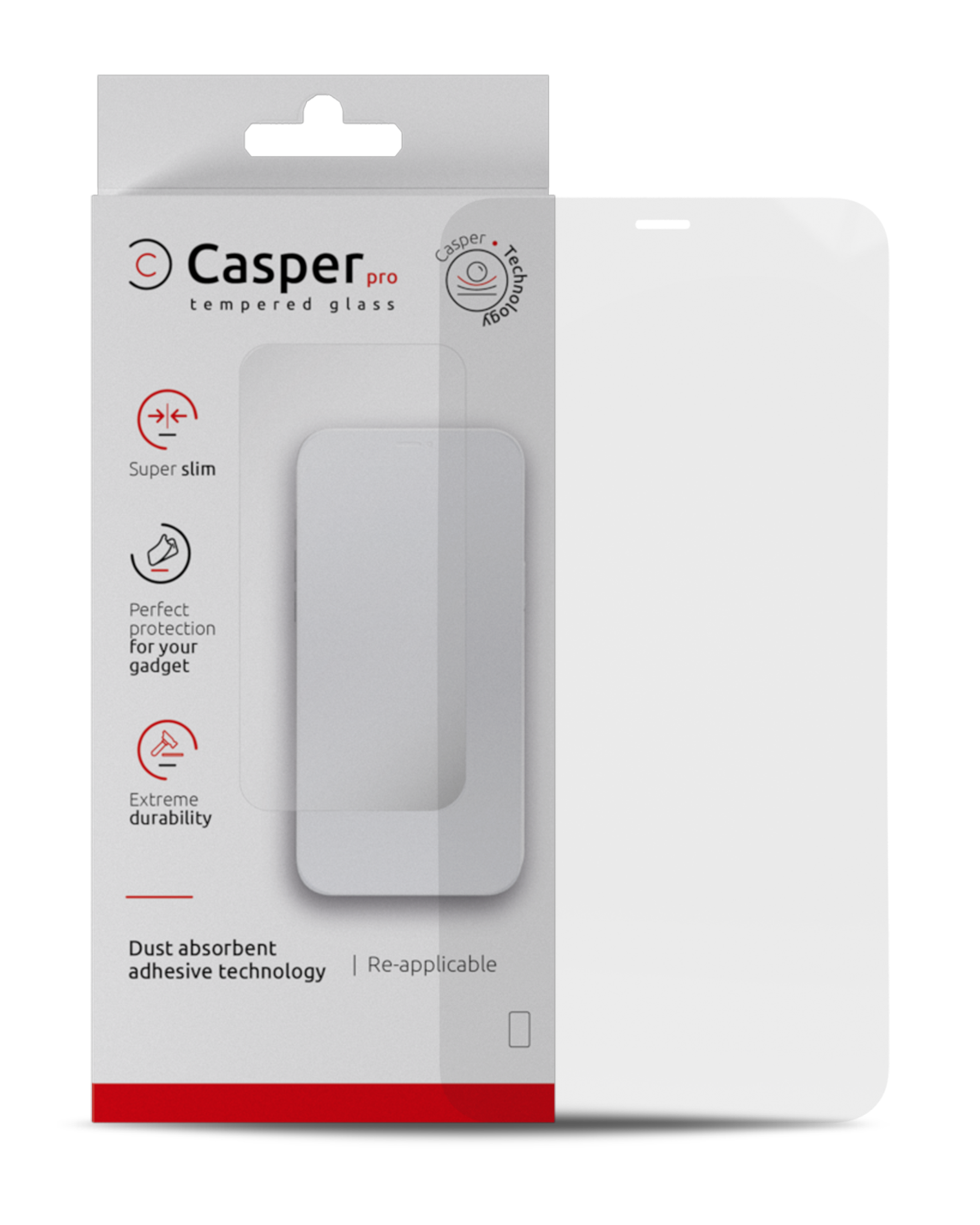 Casper Pro Temperiertes Glas für iPhone 12 Mini (Retail Pack) (Clear)